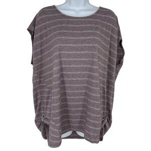 Kuhl Cap Sleeve Striped Knit Top Loose Fit Round Neck Women's Top Size 3X